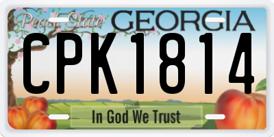 GA license plate CPK1814