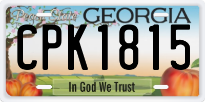 GA license plate CPK1815