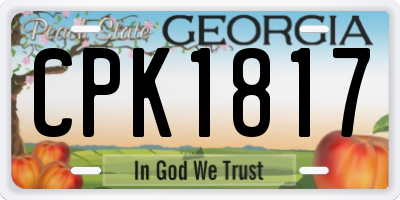 GA license plate CPK1817