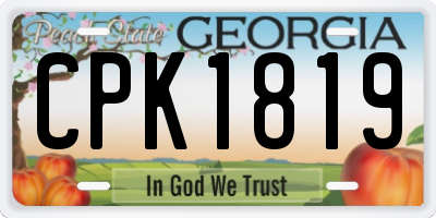 GA license plate CPK1819
