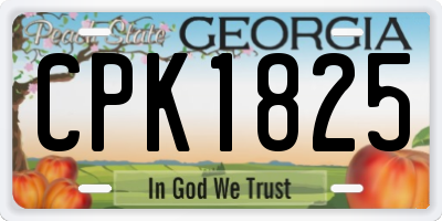 GA license plate CPK1825