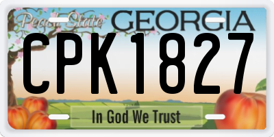 GA license plate CPK1827