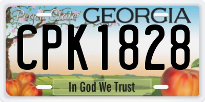 GA license plate CPK1828