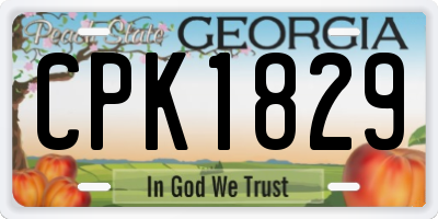 GA license plate CPK1829