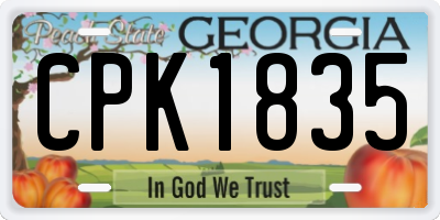GA license plate CPK1835