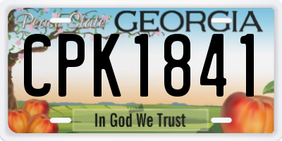 GA license plate CPK1841