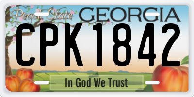 GA license plate CPK1842
