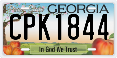 GA license plate CPK1844