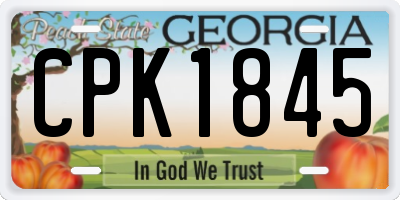 GA license plate CPK1845