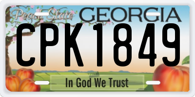 GA license plate CPK1849