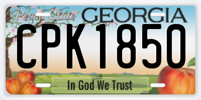 GA license plate CPK1850