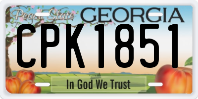 GA license plate CPK1851