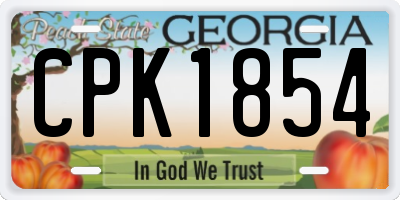 GA license plate CPK1854