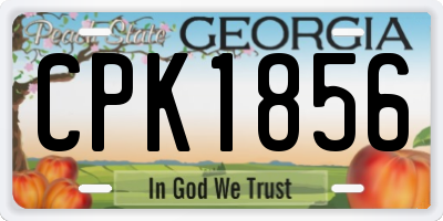 GA license plate CPK1856