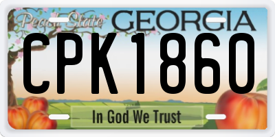GA license plate CPK1860