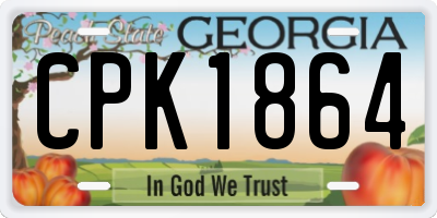 GA license plate CPK1864