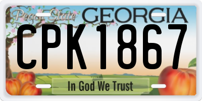 GA license plate CPK1867