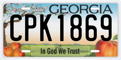 GA license plate CPK1869