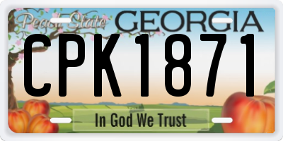 GA license plate CPK1871