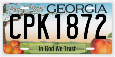 GA license plate CPK1872
