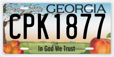 GA license plate CPK1877