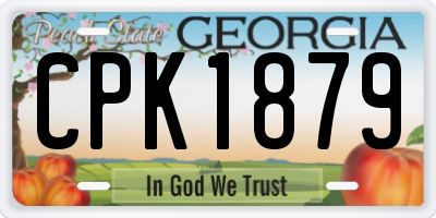 GA license plate CPK1879