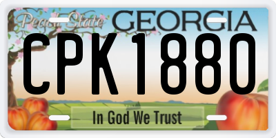 GA license plate CPK1880