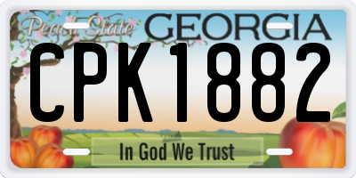 GA license plate CPK1882