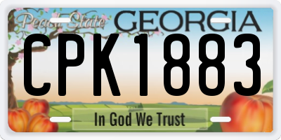 GA license plate CPK1883