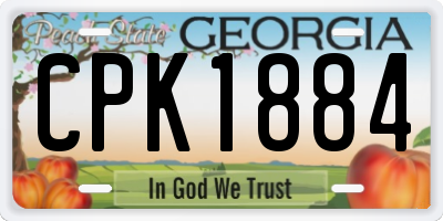 GA license plate CPK1884