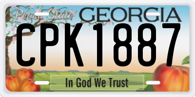 GA license plate CPK1887