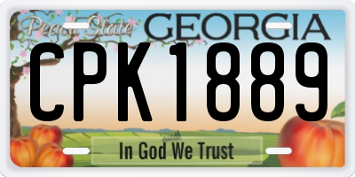 GA license plate CPK1889