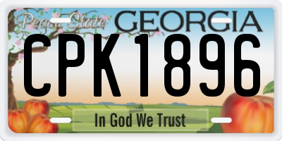 GA license plate CPK1896