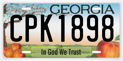 GA license plate CPK1898