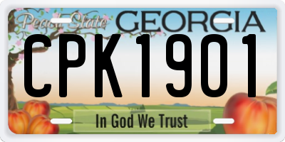 GA license plate CPK1901