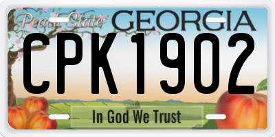 GA license plate CPK1902