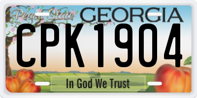 GA license plate CPK1904