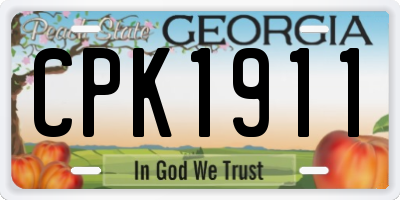 GA license plate CPK1911