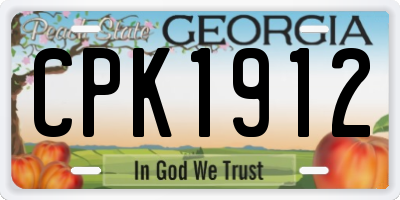 GA license plate CPK1912