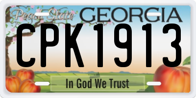 GA license plate CPK1913