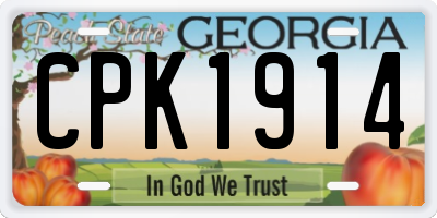 GA license plate CPK1914