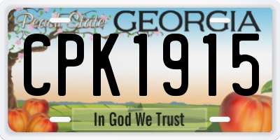 GA license plate CPK1915