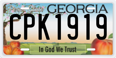 GA license plate CPK1919