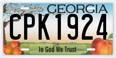 GA license plate CPK1924