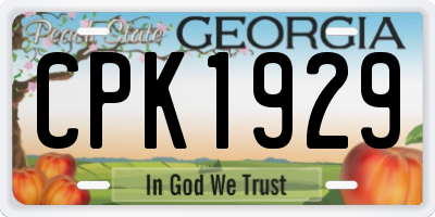 GA license plate CPK1929