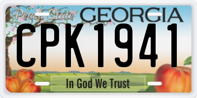 GA license plate CPK1941