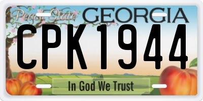 GA license plate CPK1944