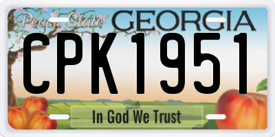 GA license plate CPK1951