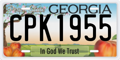 GA license plate CPK1955