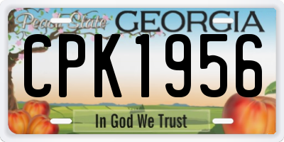 GA license plate CPK1956